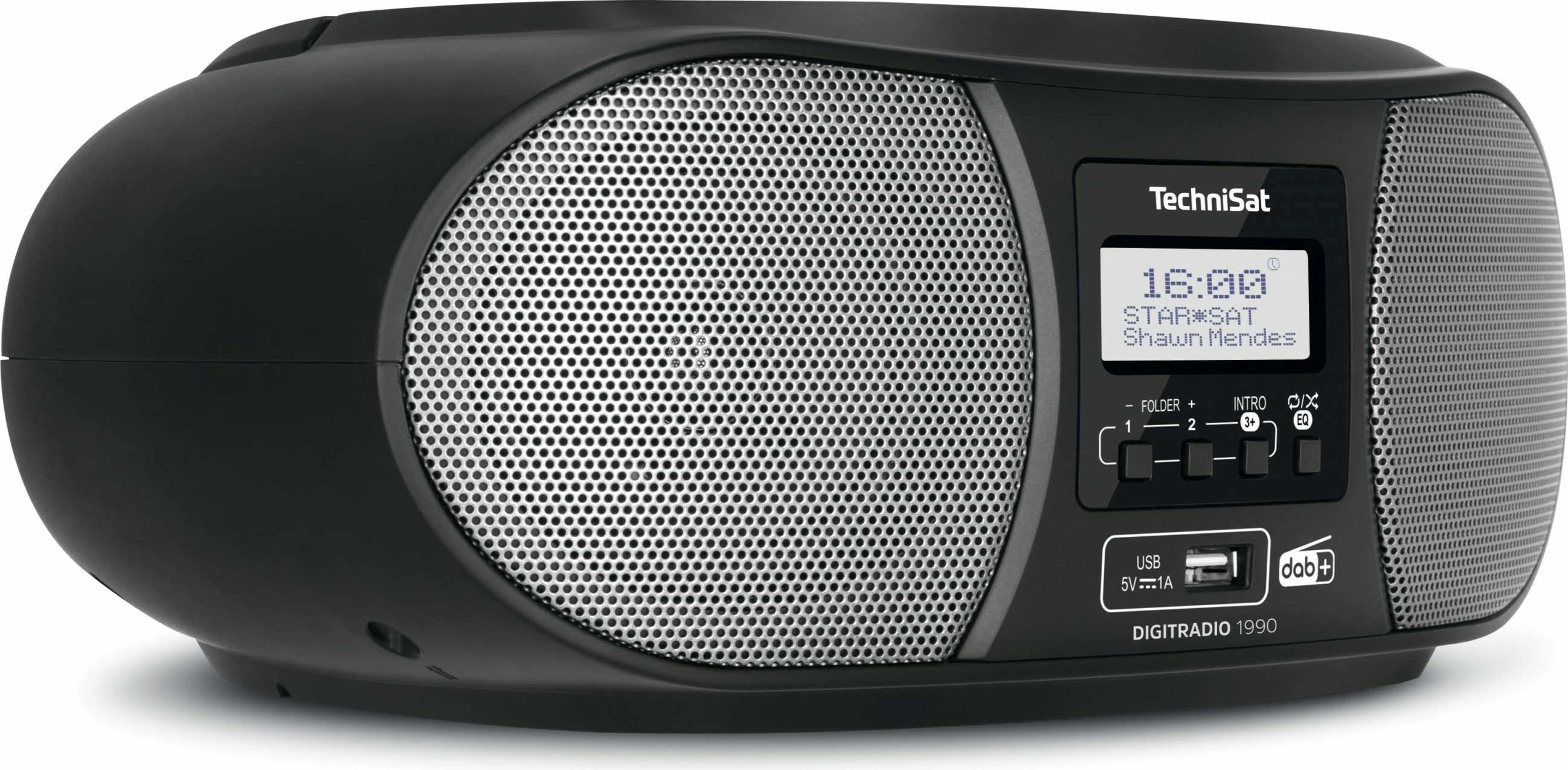 Radio digjitale TechniSat DigitRadio 1990, USB, DAB+, e zezë