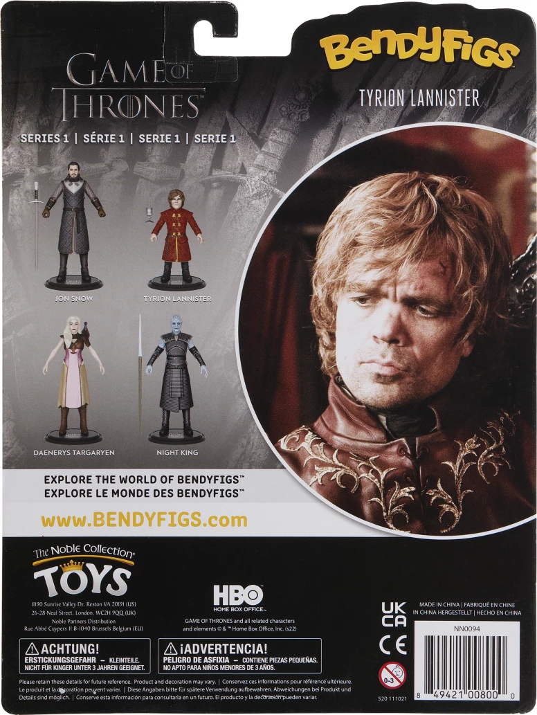 Figurinë fleksibile NOBLE COLLECTION Bendyfigs Game of Thrones Tyrion Lannister 14.6 cm me bazë dhe gotë