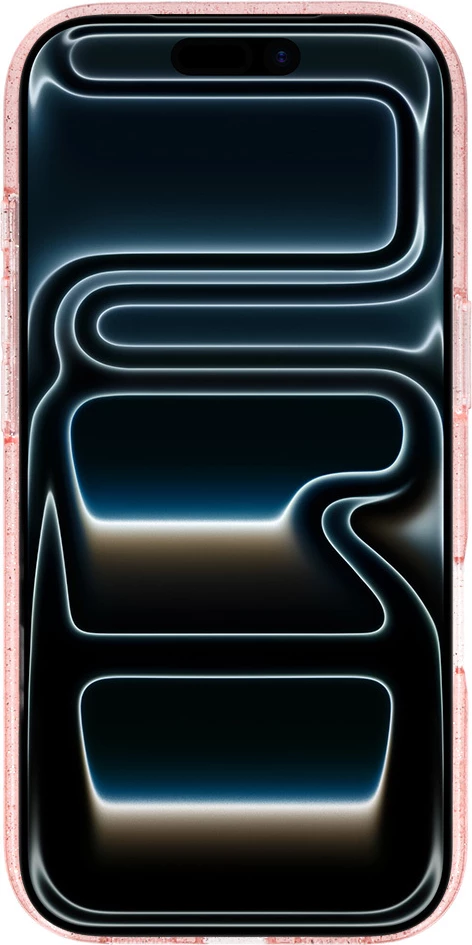 Mbështjellës MagSafe ONASI 23902 për iPhone 17 Pro, silikon me glitter, transparent rozë