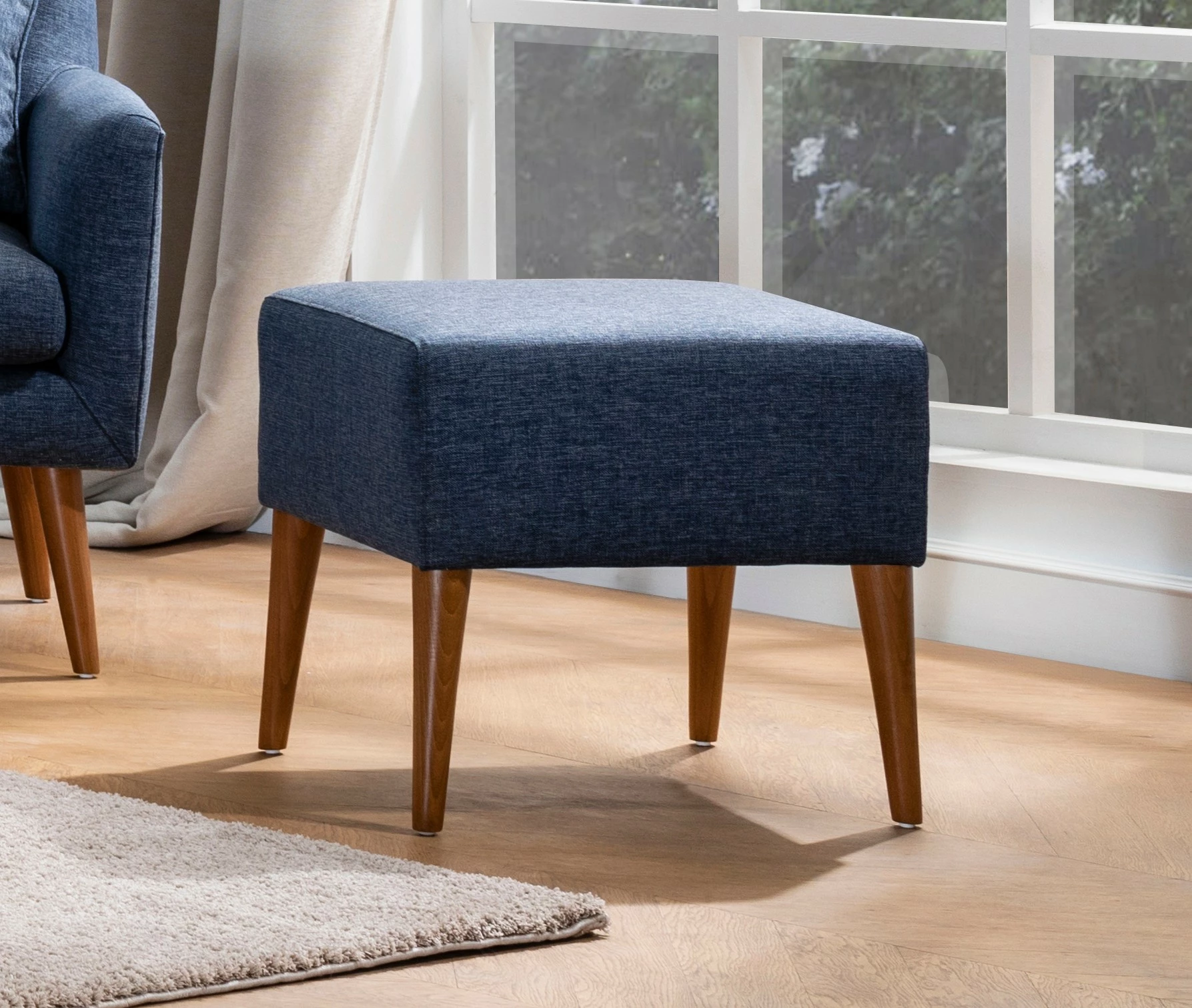Puf Zeni, ngjyrë kaltër e errët, Atelier del Sofa