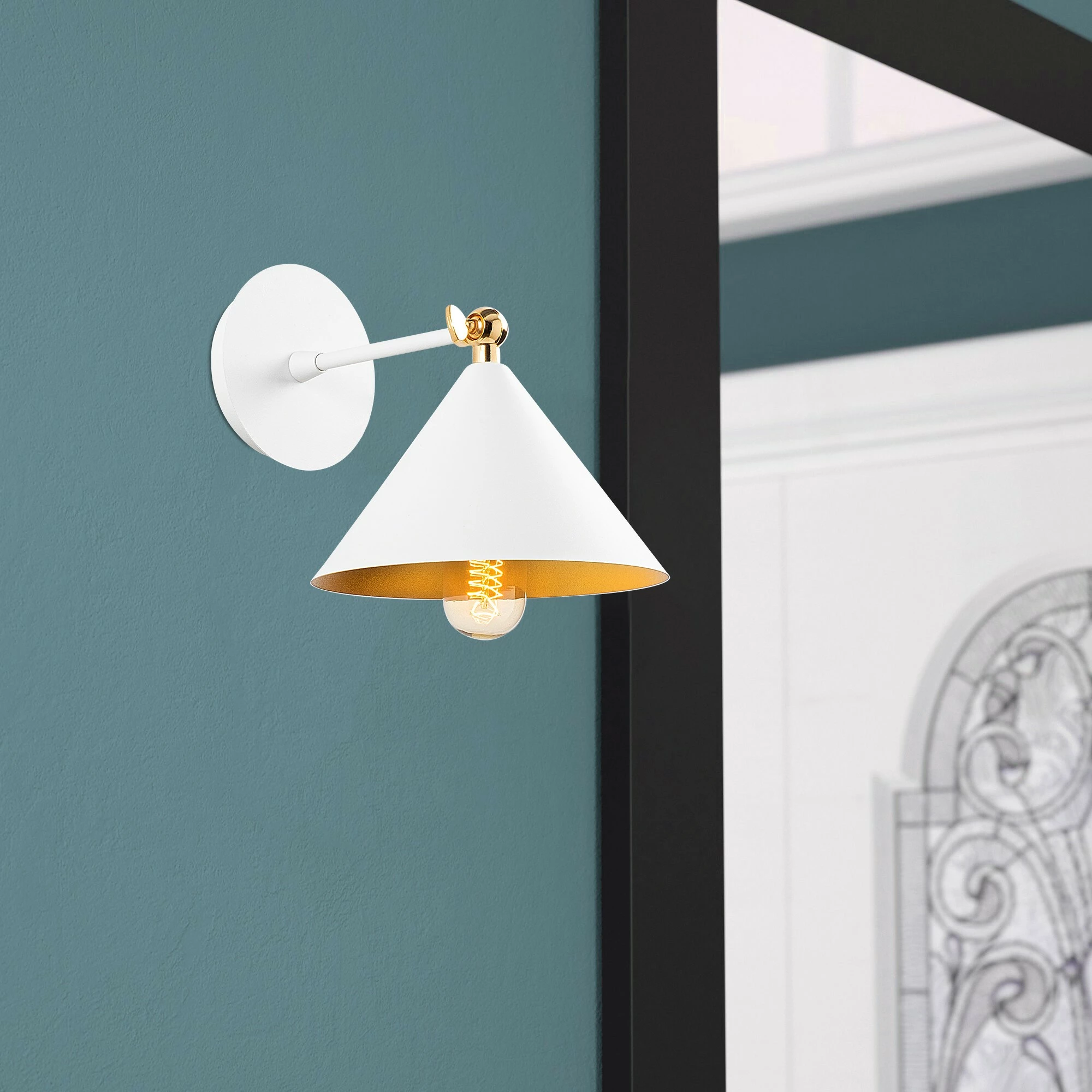 Llambë muri Opviq, Berceste, e bardhë, 185WHITE-A