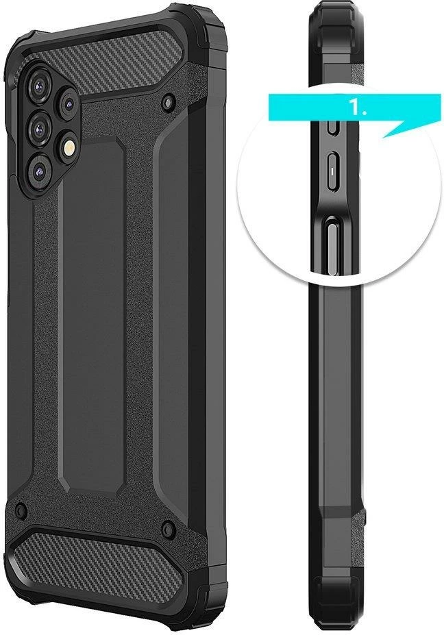 Mbështjellës Hurtel Hybrid Armor për Samsung Galaxy A73, Blu