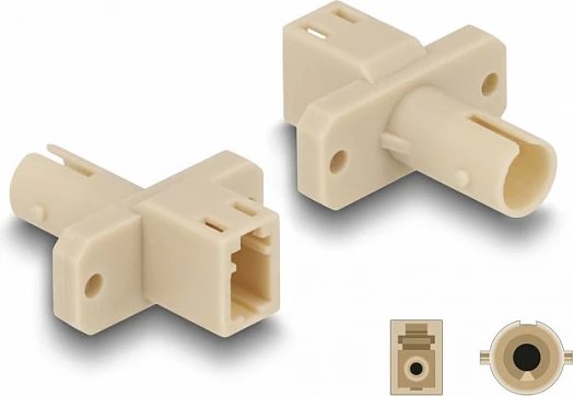 Adapter fibër optike DeLOCK LC Simplex në ST Simplex (female/female), beige
