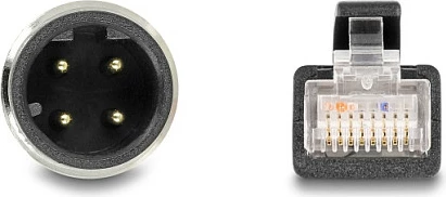 Kabllo Ethernet industriale DeLOCK M12 D-coded 4-pin në RJ45, Cat5e, 2 m, e zezë
