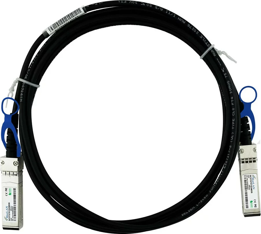 Kabllo DAC BlueOptics BlueLAN CAB-S-S-25G-1M, SFP28-SFP28, 25Gbps, 1m, e zezë/argjendtë