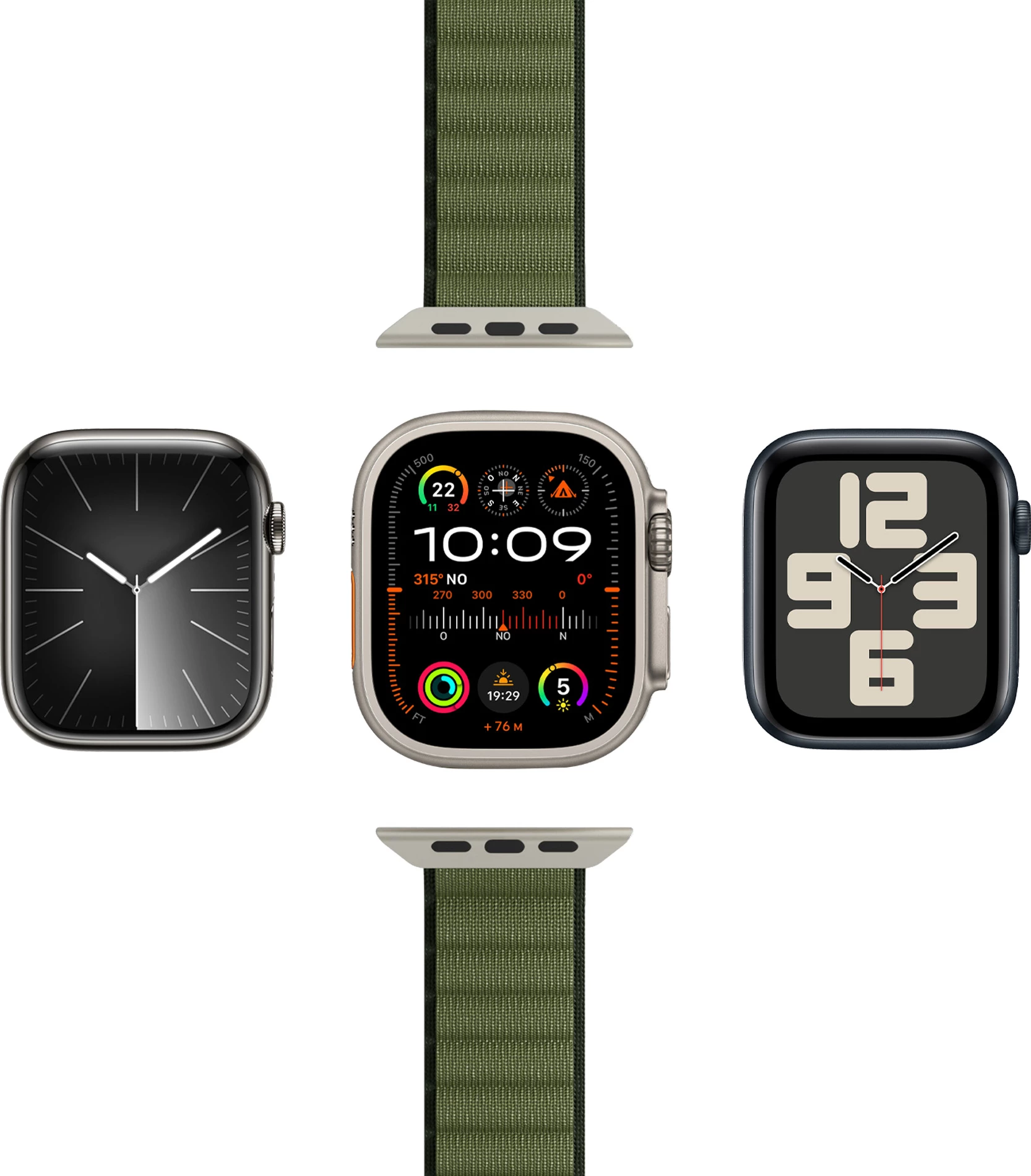 Rrip najloni për Apple Watch Puro Extreme, 42/44/45/49mm, e gjelbër e errët