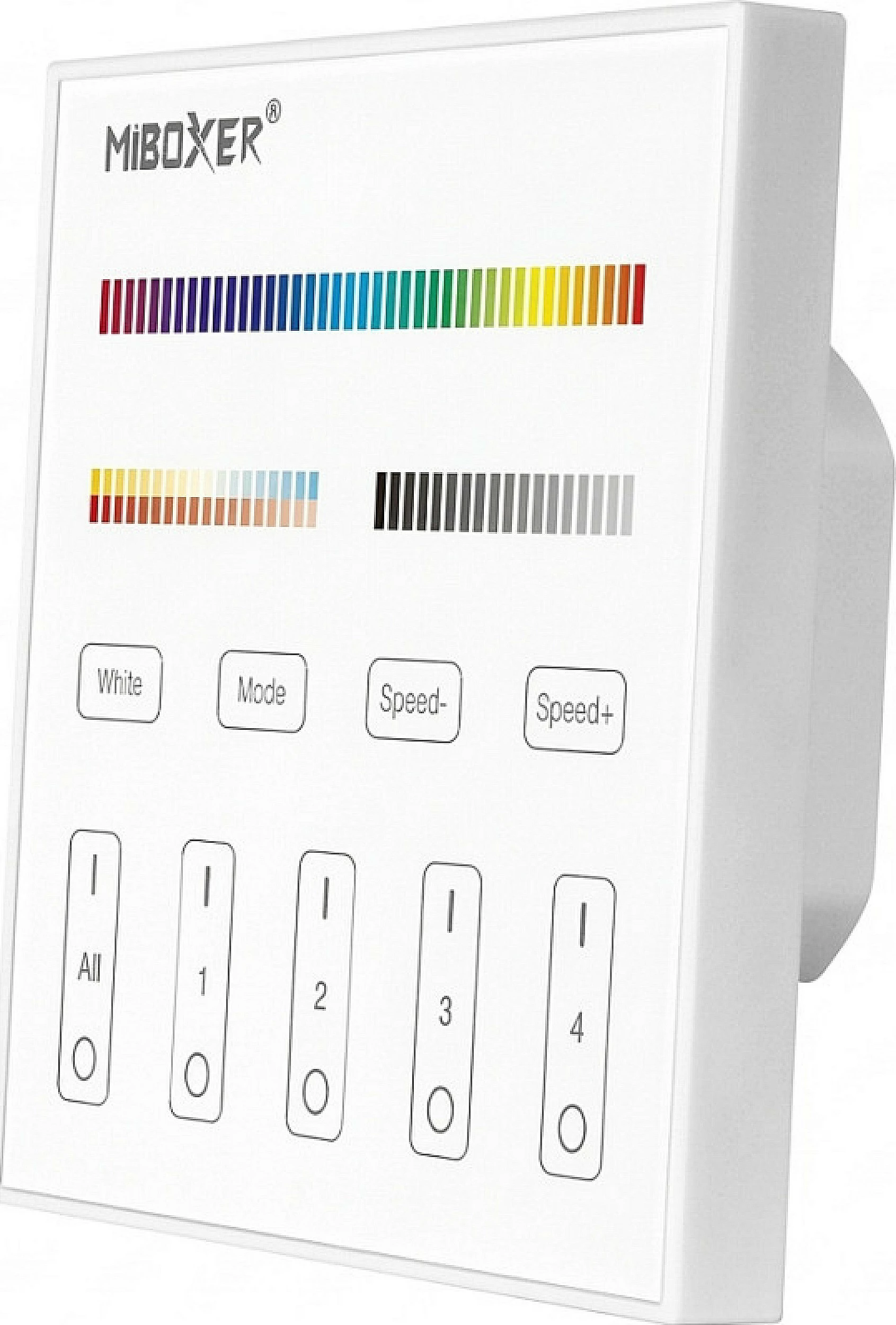 Panel kontrollues LED DMX 5-në-1 Miboxer (Mi-Light), 4 zona, Smart Panel, i bardhë