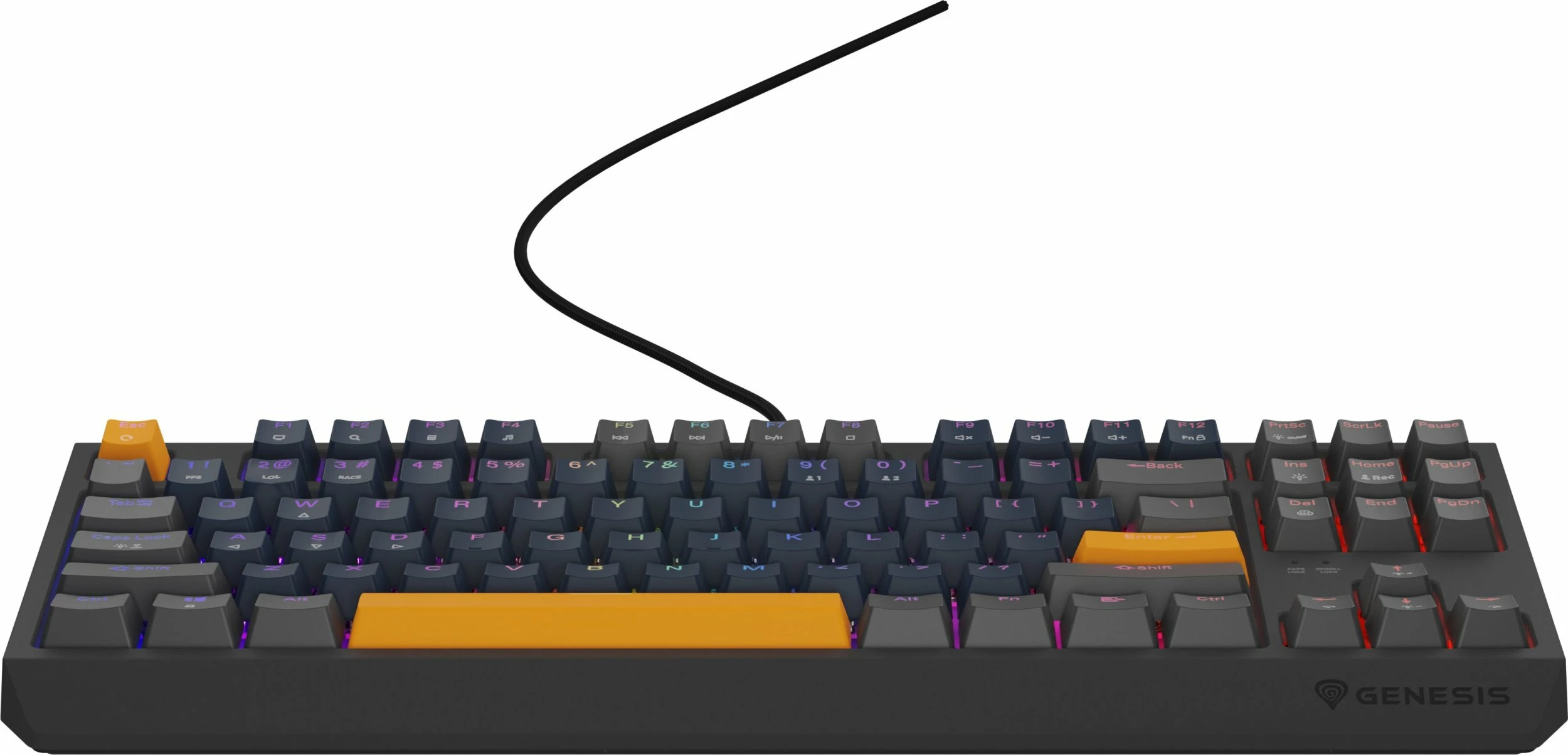 Tastierë mekanike gaming Genesis Thor 230 TKL NKG-2163, Outemu Panda, USB, RGB, layout US, Hot Swap, blu