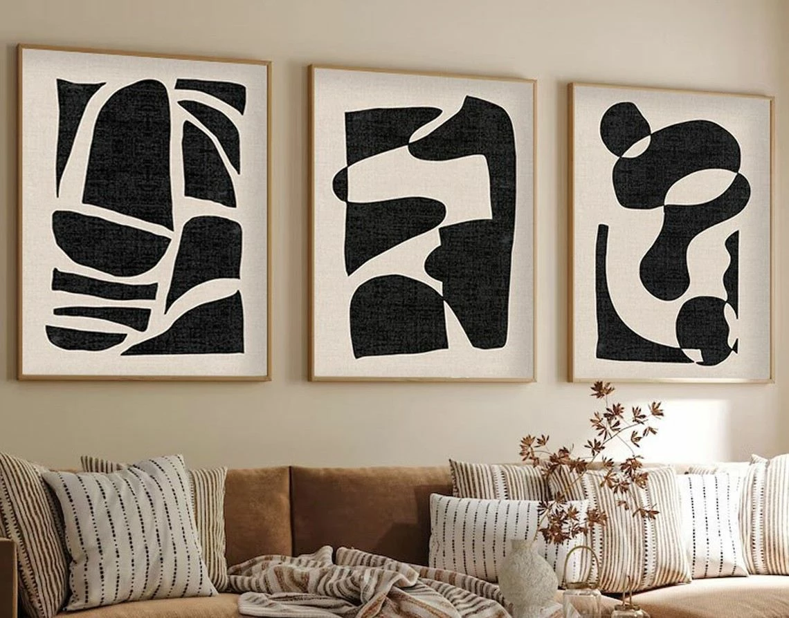 Pikturë dekorative me kornizë MDF (3 copë), Wallity, Huhu201, 50x70cm