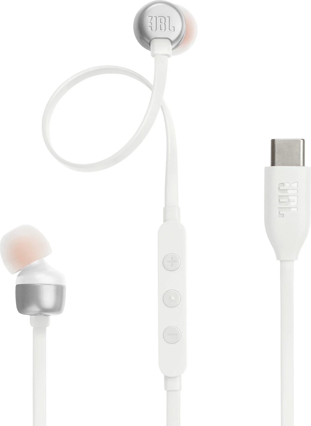 Kufje JBL Tune 310C USB-C in-ear me mikrofon, kabllo 1.2 m, të bardha
