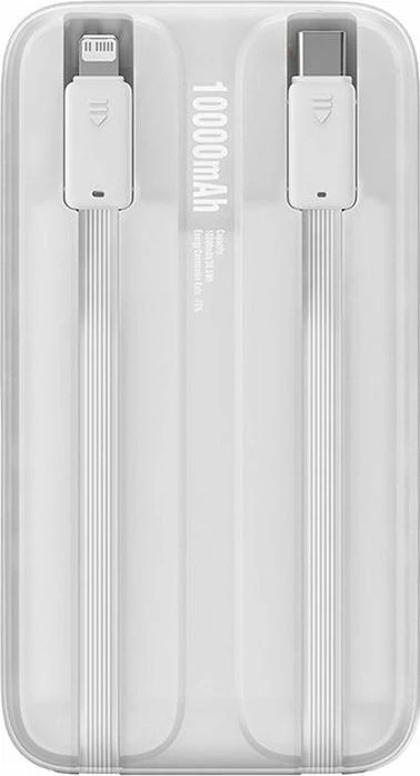 Powerbank Baseus Comet 10000mAh 22.5W me ekran, me kabllo të integrume USB-C/Lightning, e bardhë