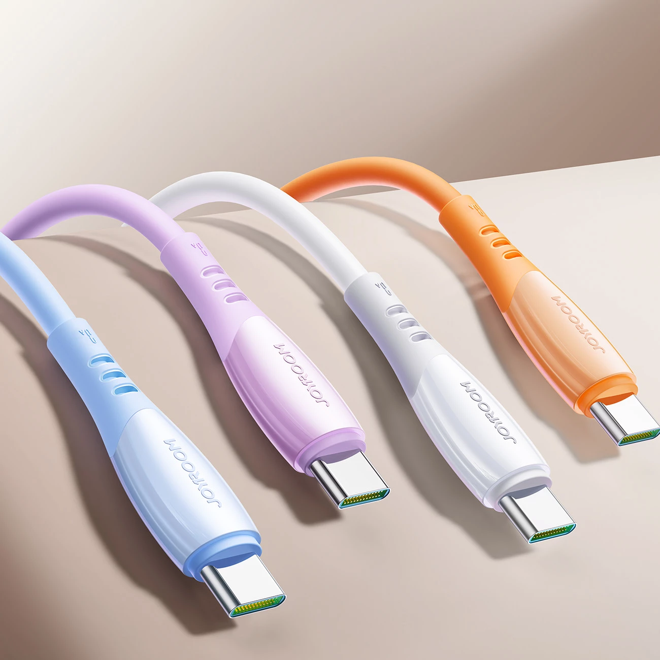 Kabllo USB-A në USB-C Joyroom S-A59 Vibrant Series 1.2m 3A USB 2.0 480Mbps, portokalli, 1 copë