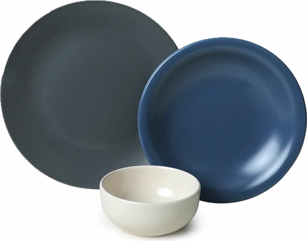 Set enësh për drekë, qeramikë, 18 copë, Hermia Concept, blu dhe bardhë, X0001509700000000000000000