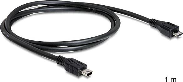 Kabllo USB DeLOCK micro-USB B në mini-USB B, 1 m, USB 2.0, e zezë