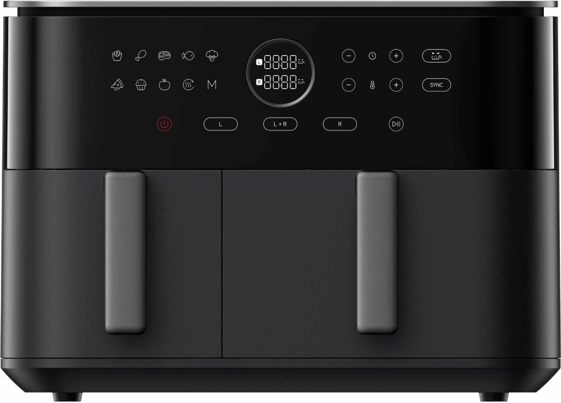 Fritezë pa vaj Xiaomi Dual Zone Air Fryer 10L 2700W dy-dhomëshe, e zezë