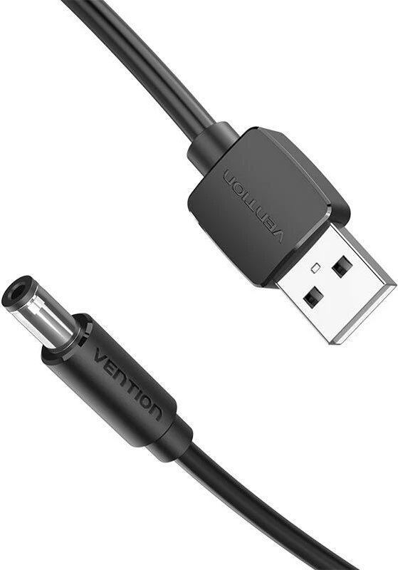 Kabllo energjie USB 2.0 në DC 5.5mm Vention CEYBF, 1m, e zezë