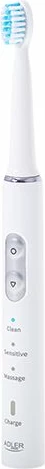 Furçë dhëmbësh sonike elektrike ADLER AD2175, 30,000 VPM, 3 modalitete, IPX7, bardhë, set me 2 koka + karikues induktiv