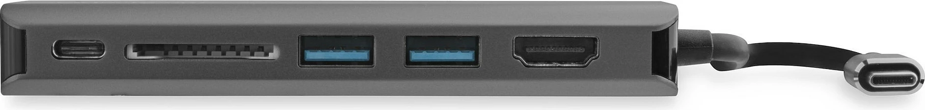 Adapter multiport USB-C StarTech DKT30CSDHPD3, HDMI 4K 60Hz, 2x USB 3.0, GbE, SD/microSD, PD 60W, gri
