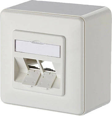 Prizë rrjeti METZ CONNECT 130B20D20002KE, 2x RJ-45, e bardhë