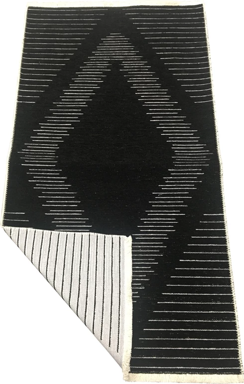 Qilim korridori Sight, 80x140, material stof, ngjyrë e zezë-gri