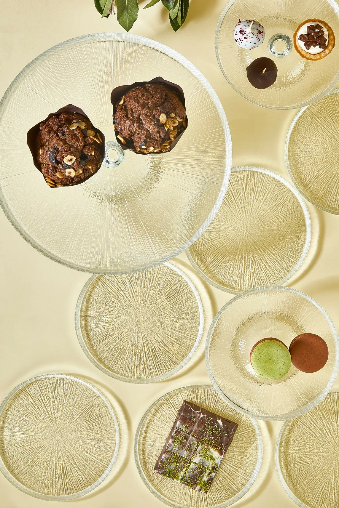 Set pjatash për ëmbëlsira (9 copë), Hermia, Rexi, transparent