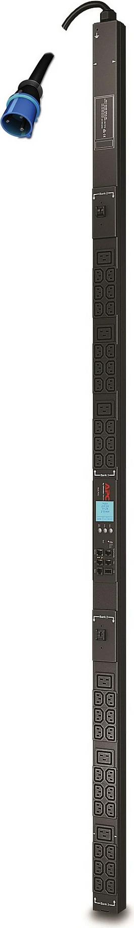 PDU rack APC AP8853, 0U vertikal, 42 priza (36x C13 + 6x C19), 32A IEC309, i zi