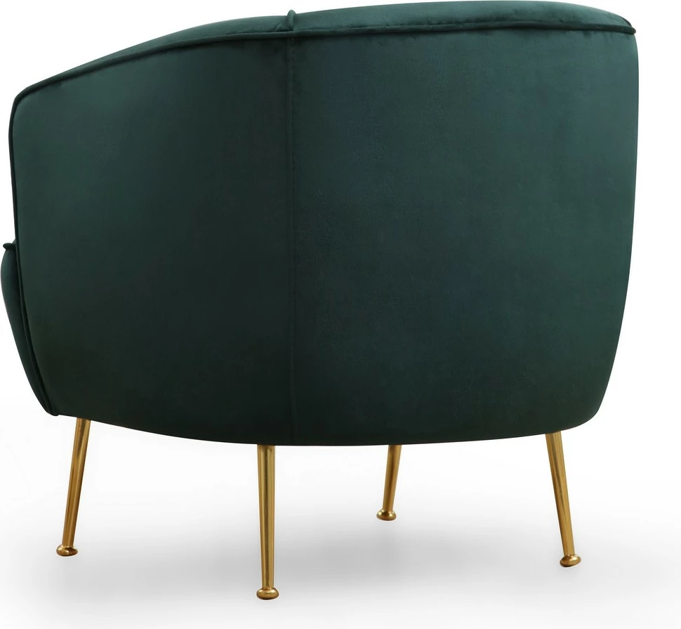 Karrige Wing, ngjyrë e gjelbër, këmbë metalike të arta, Atelier del Sofa, Piccoli