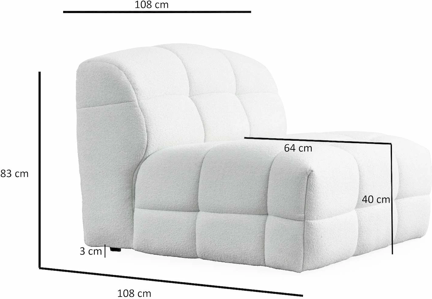Karrige njëvendëshe Pescara O1, e bardhë, Atelier del Sofa