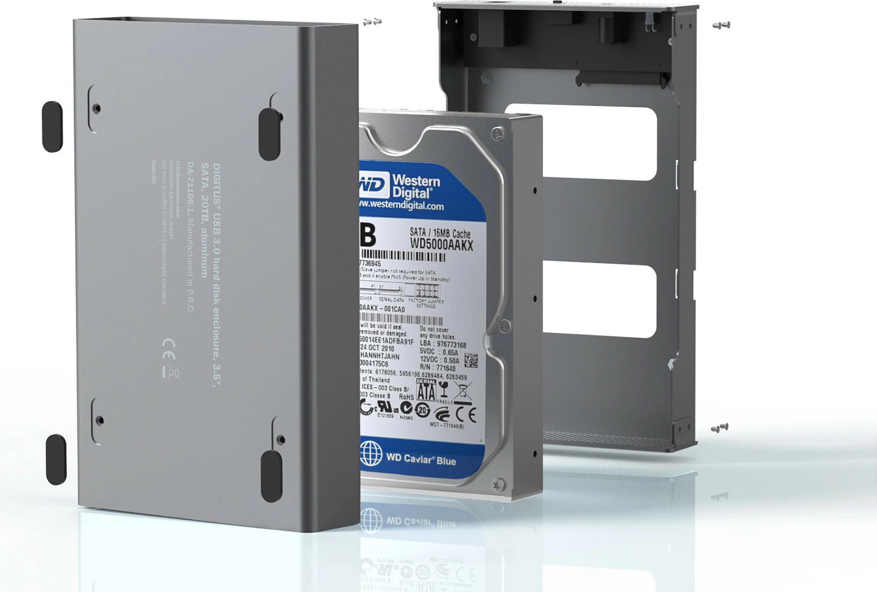 Kasë për HDD/SSD Digitus USB 3.0/3.2 Gen 1, SATA 2.5/3.5, Alumini