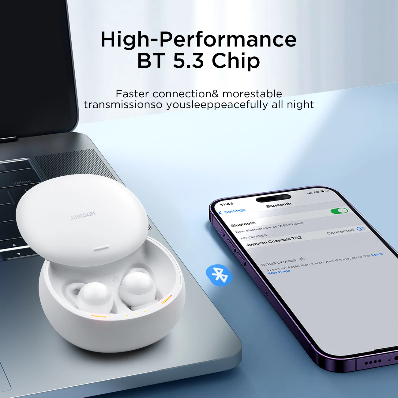 Kufje TWS Joyroom JR-TS2 Cozydots Series, Bluetooth 5.3, reduktim zhurme, të bardha