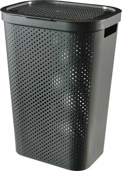 Shportë rrobash Curver Infinity Recycled 60L me kapak, gri