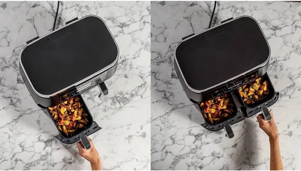 fritezë me ajër të nxehtë, Ninja, AF300EU, 7.6L (2x3.8L), 2470W, 6 programe, 2 zona të pavarura, e zezë