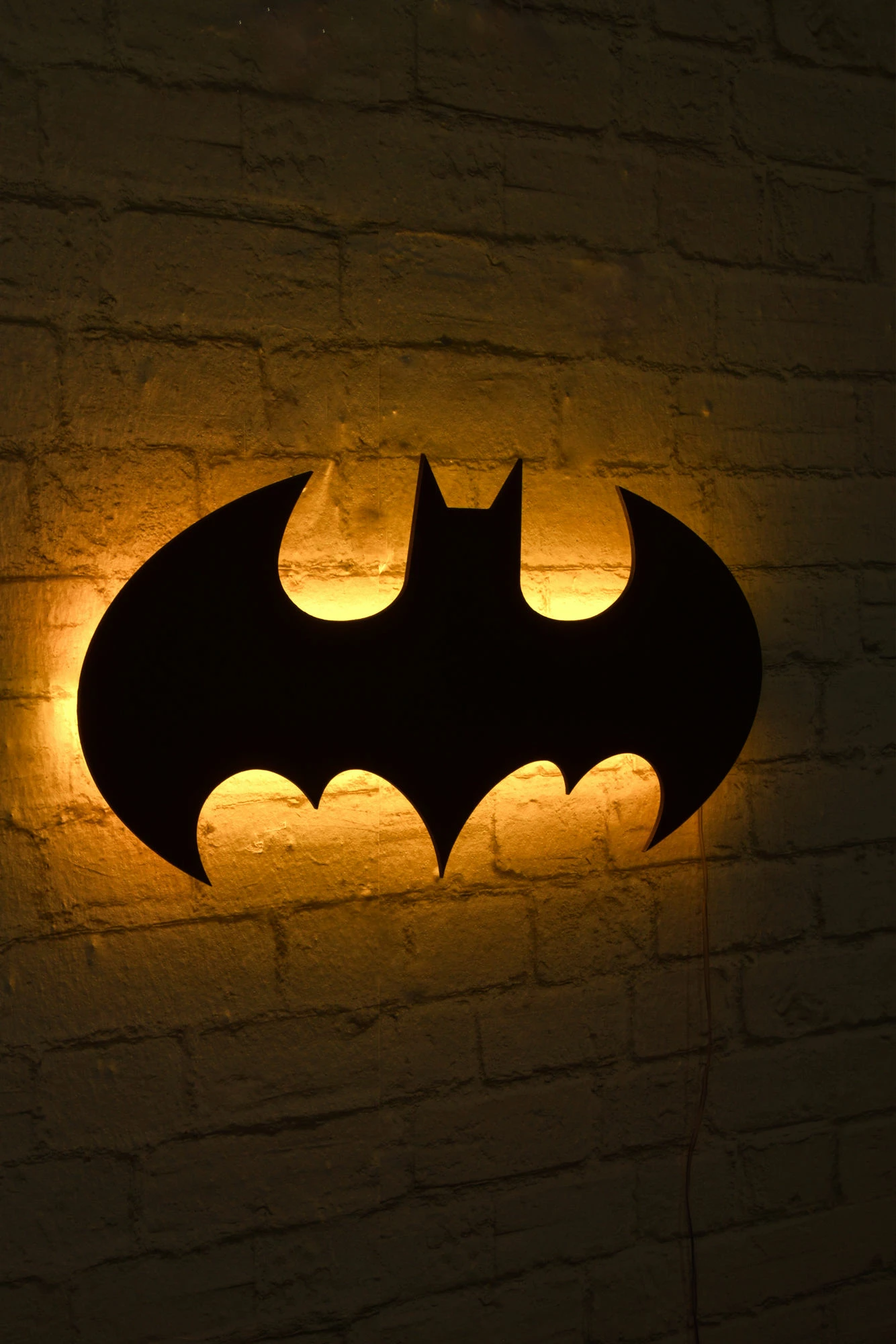 Dritë dekorative LED Batman, ngjyrë e verdhë, 50x25cm