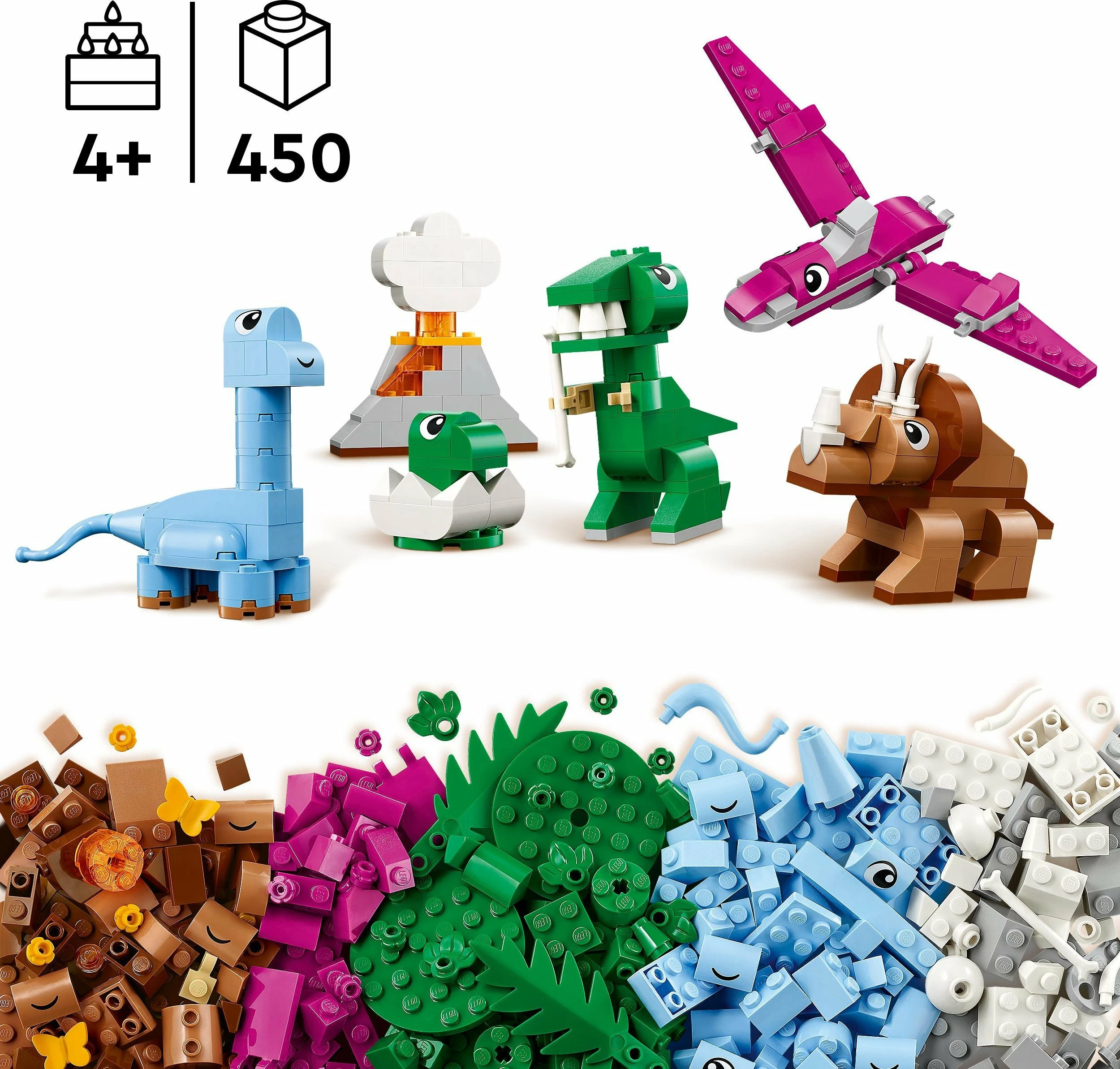 Set LEGO Classic Creative Dinosaurs 11041, 450 elemente