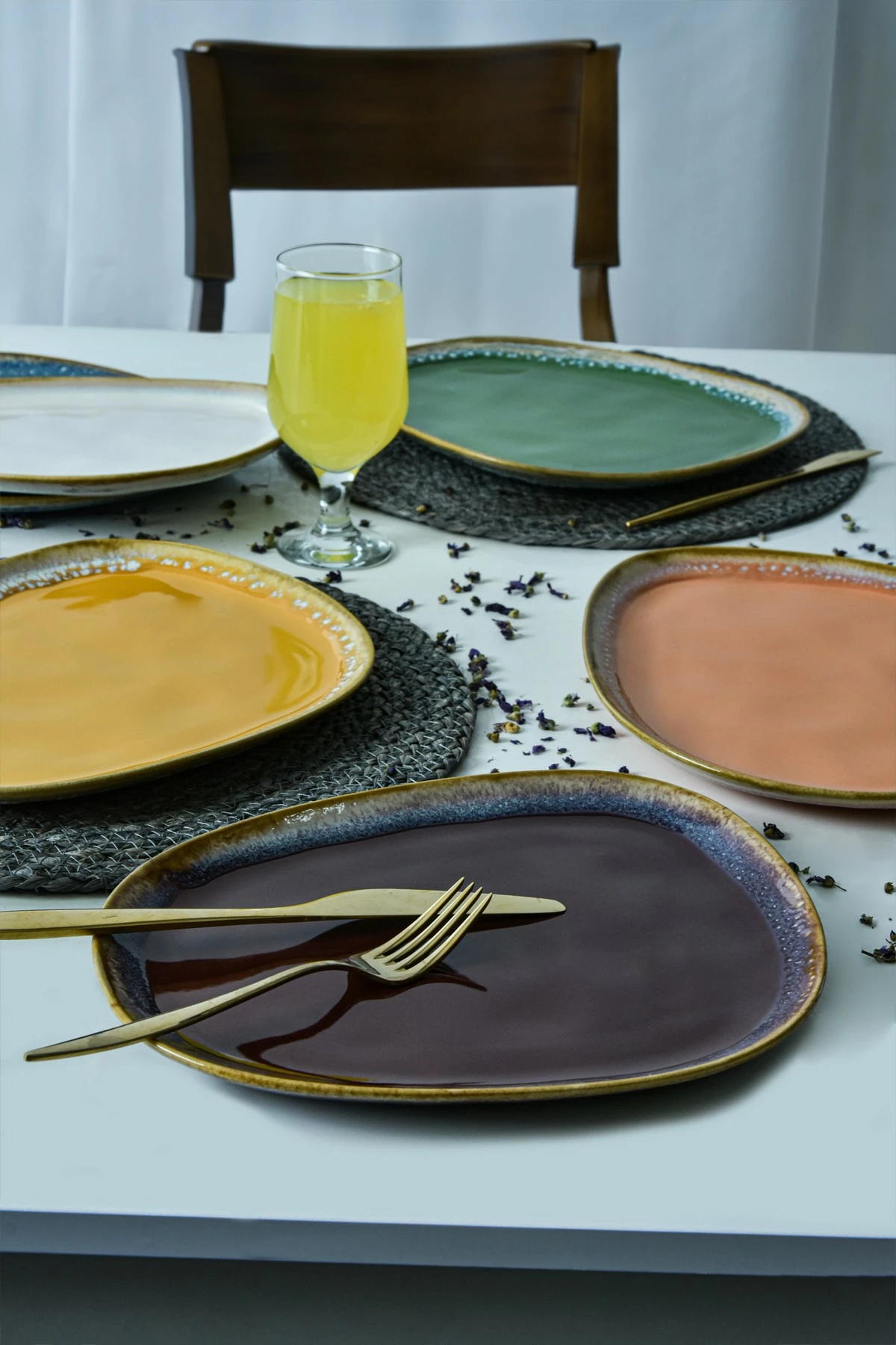 Set pjatash shërbimi, shumëngjyrëshe, 6 copë, Hermia Concept, X000155100000000000000000