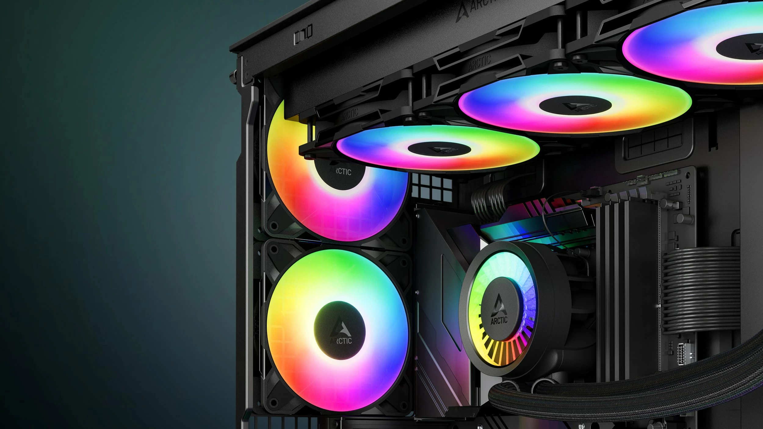 Ventilator PC Arctic P14 Pro A-RGB 140 mm PWM 4-pin, 2500 rpm, 110 CFM, i zi, 1 copë