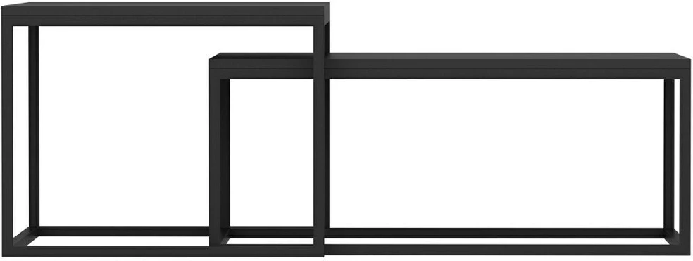 Set tavolinash ndihmëse, Hanah Home Leka, ngjyrë e zezë, 2 copë