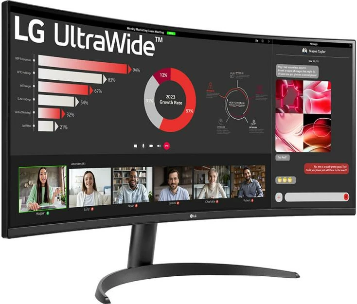 Monitor, LG, 34WR50QK-B 34WR50QKB (34WR50QK-B.AEU), 32", i sheshtë TFT/LCD, e zezë
