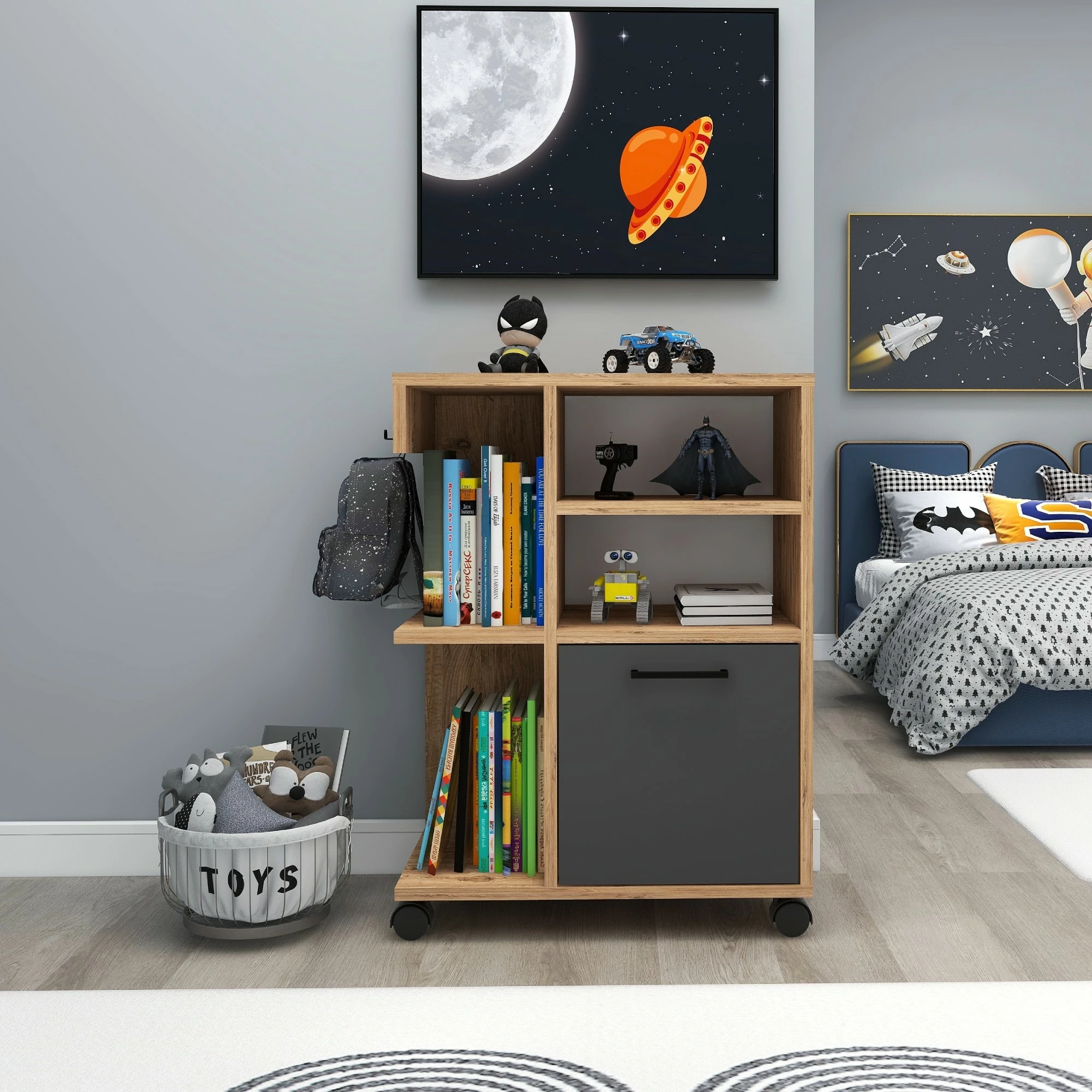 Dollap multifunksional Hanah Home, Rebusa, ngjyrë Atlantic Pine dhe antracit