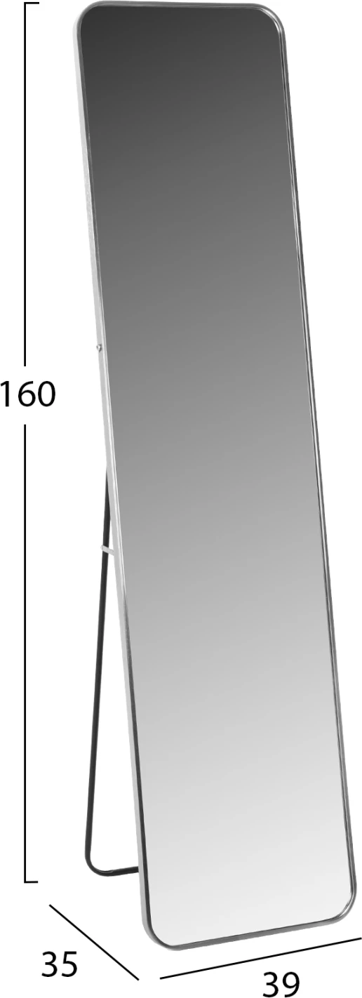 Pasqyrë qëndruese BOELY FH9577.40, kornizë alumini argjendi, 40x35x160H cm