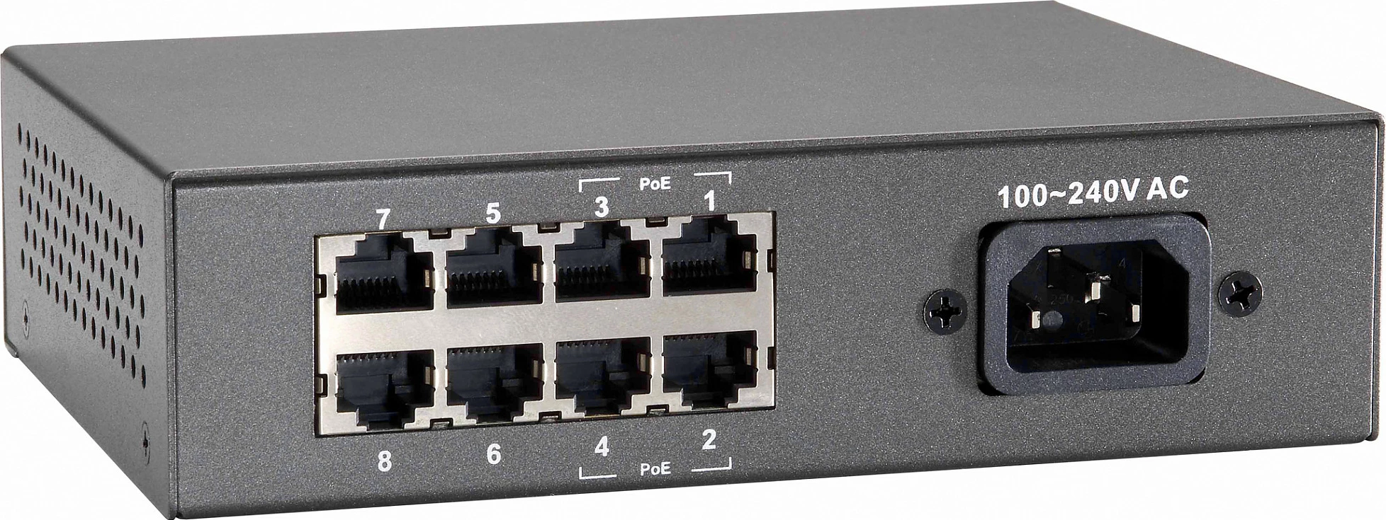 Switch PoE LevelOne FEP-0812, 8-Port 10/100, 4x PoE 65W, Rackmount, i zi