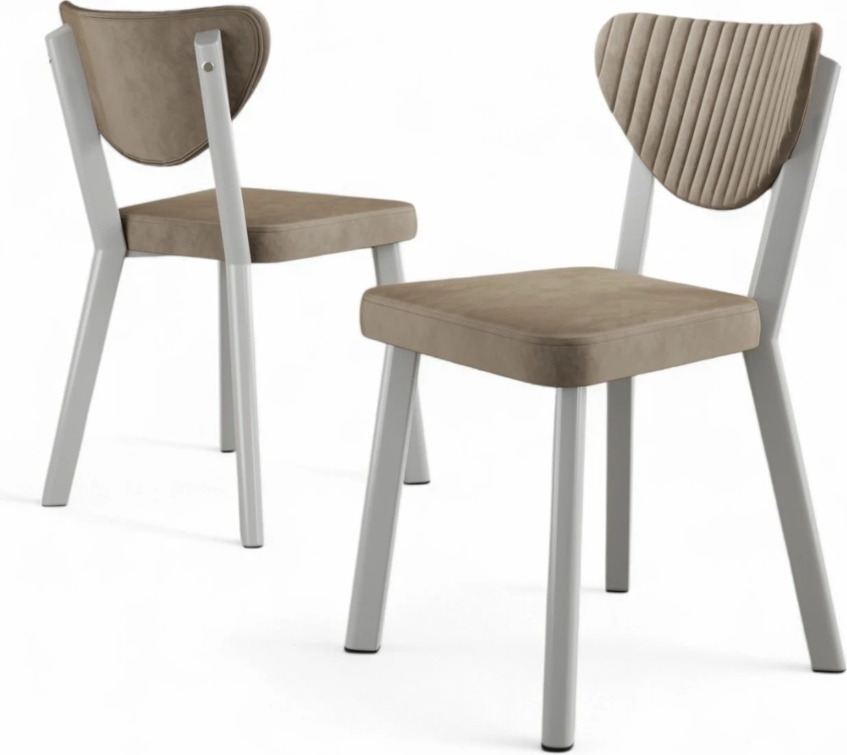 Set karrigesh (4 copë) Hanah Home, Arfe, kapuçino, e bardhë