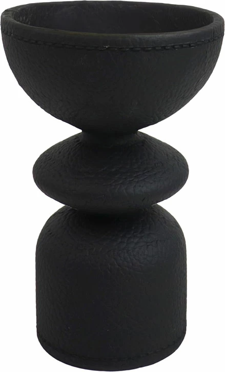Mbajtës qirinjsh dekorativ NOCTURIA, polirezine, ngjyrë e zezë, 10x10x15.5cm