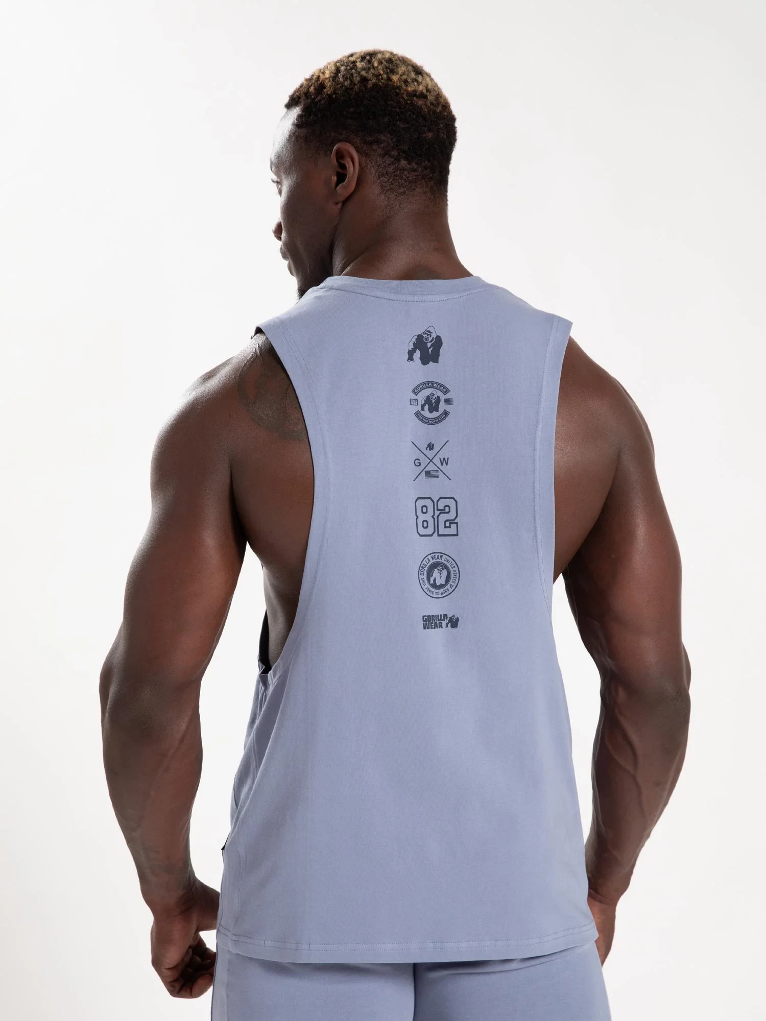 Lopez Drop Armhole Tank Top - Stonewash Blue [Madhësia: XL]