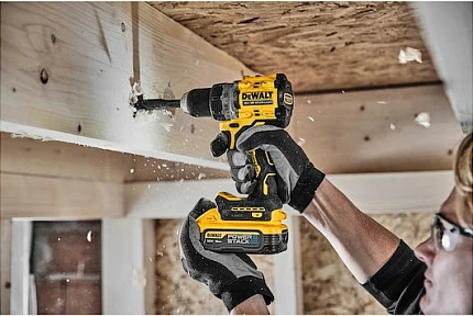 Trapan me bateri DeWALT DCD800H2T-QW, 18V, 5Ah, 13mm, me dritë, verdhë/zi