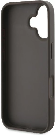 Mbështjellës Guess për iPhone 16, lëkurë, crossbody, kafe