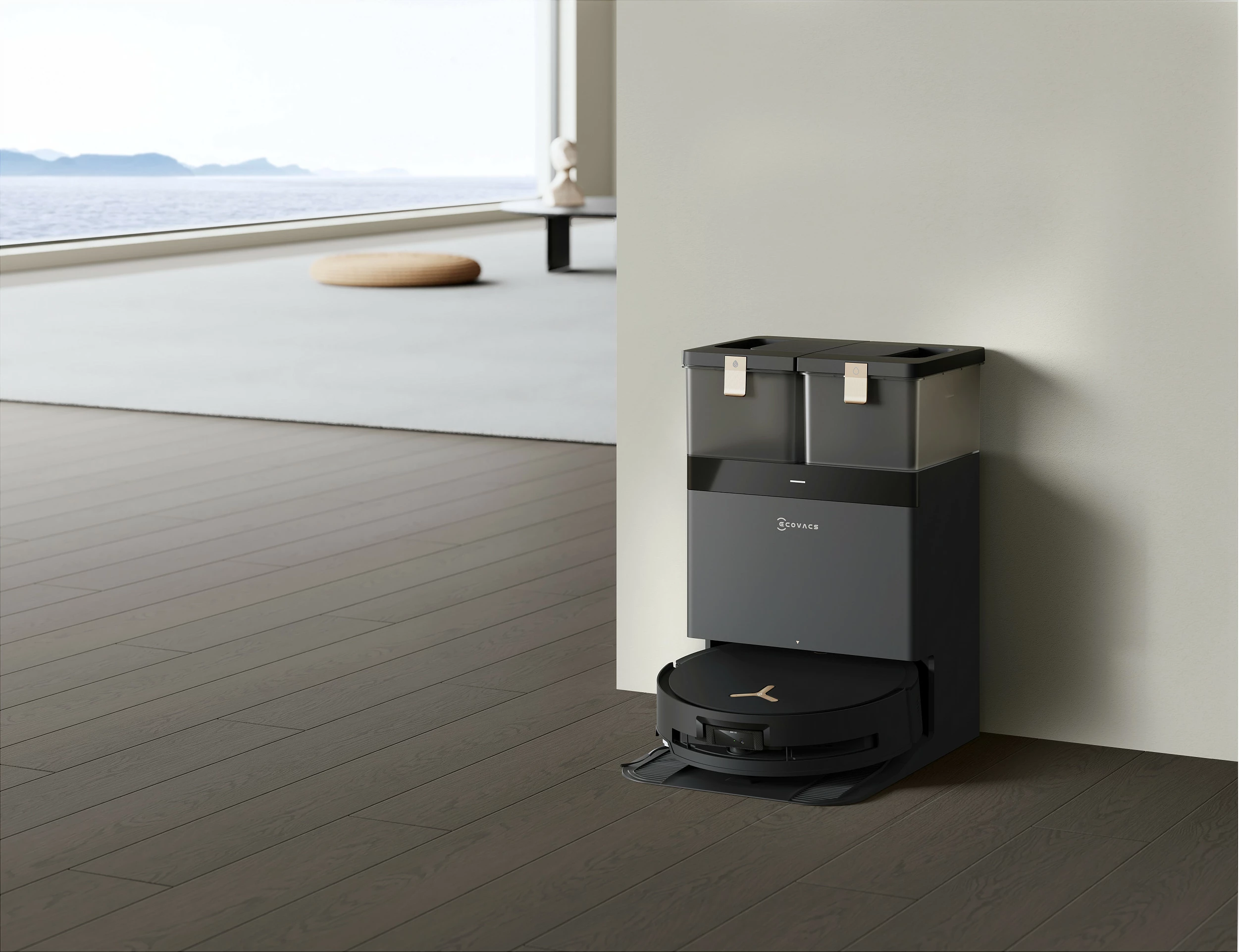 Robot fshesë ECOVACS Deebot X8 Pro Omni, 6400mAh, Wi‑Fi, me larje dhe stacion me qese pluhuri, i zi