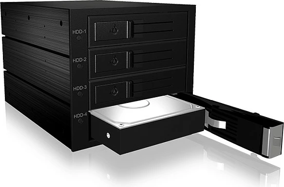 Kasë ICY BOX IB-564SSK, 3x 5.25", 4x 2.5" SATA/SAS, alumini, e zezë