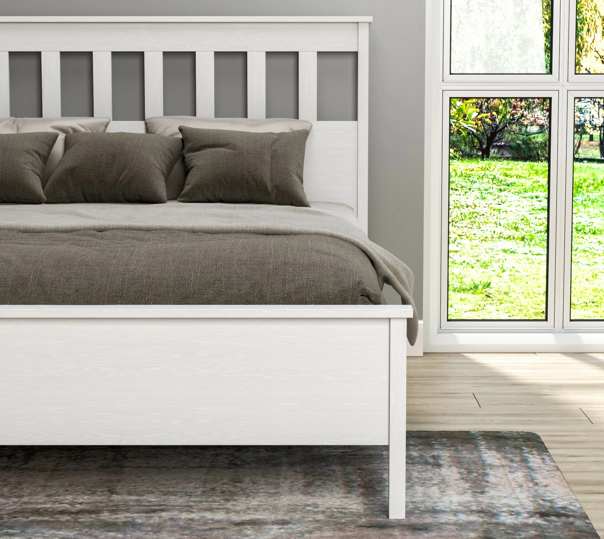 Krevat dopio Hanah Home, FRN-20063, ngjyrë druri dhe e bardhë