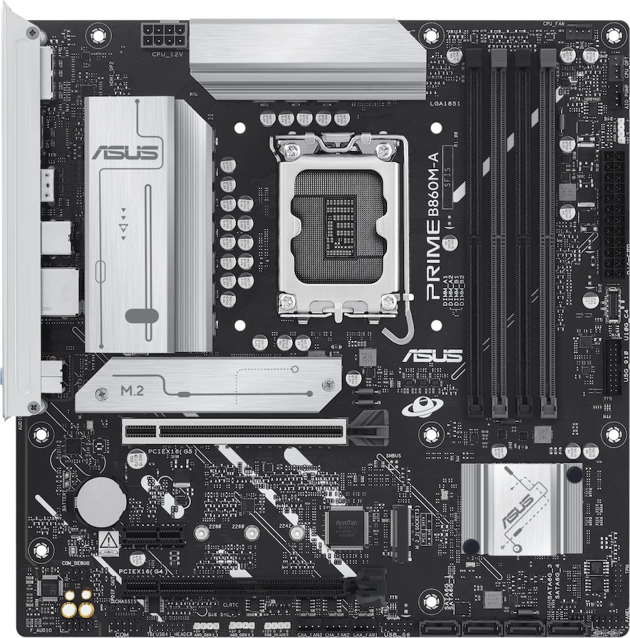 Pllakë amë ASUS PRIME B860M-A-CSM mATX LGA1851, DDR5 4xDIMM, 2x M.2, 4x SATA, PCIe 5.0, 2.5GbE, DisplayPort, HDMI